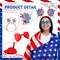 24 Pieces 4th of July Patriotic Headbands and Glasses Set (Stylish Style)